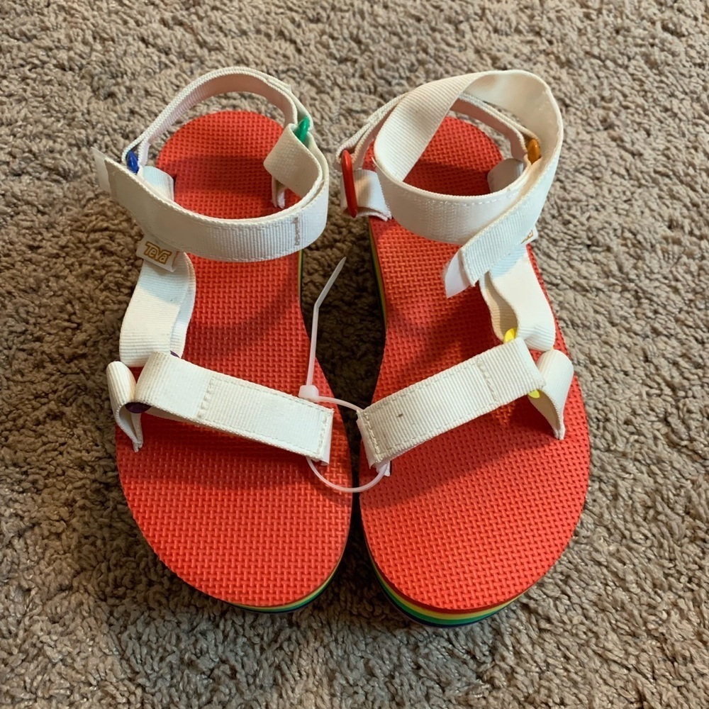 Teva Platform Universal Rainbow Pride Sandals Lgb… - image 8
